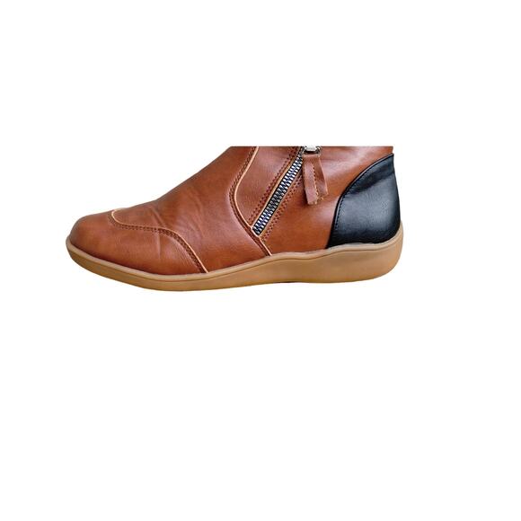 Women's Ankle Boots Cognac Brown, sherpa lined Size 7 - Picture 8 of 11